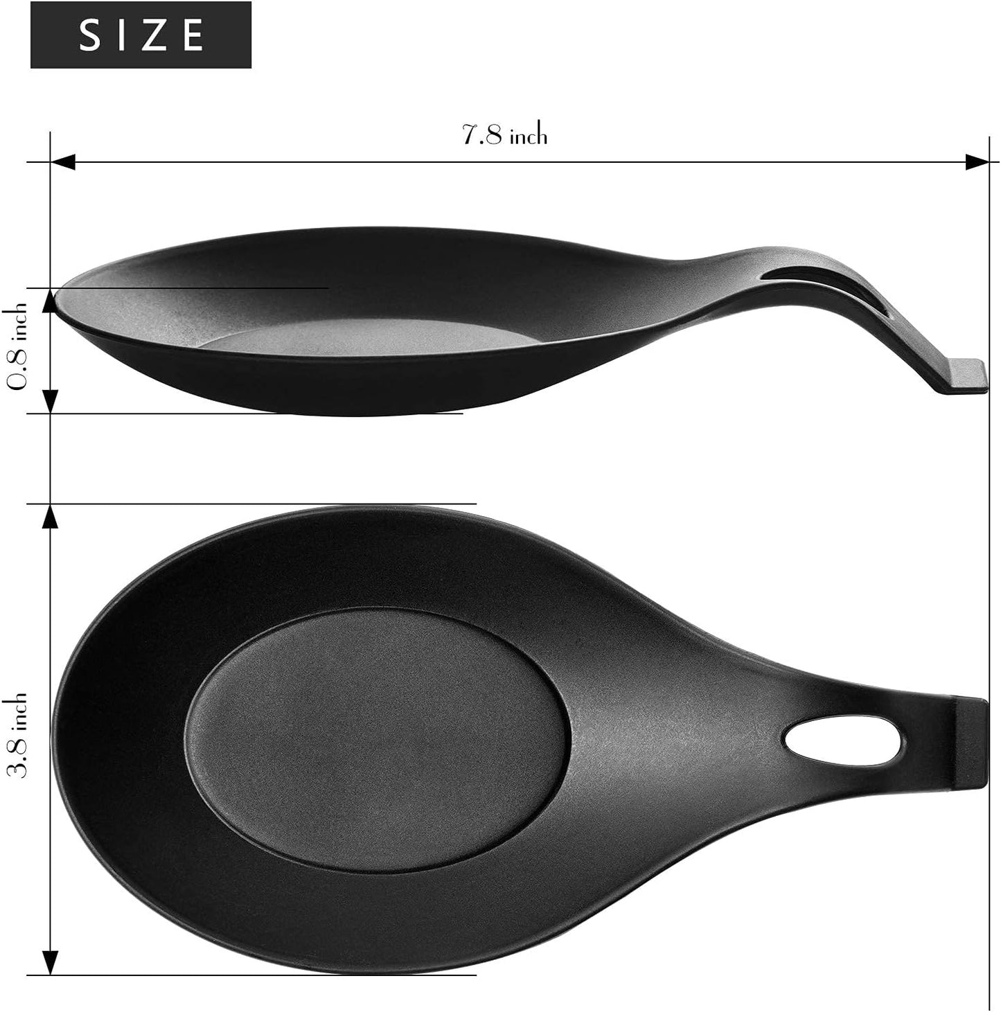 (4 Pcs) Spoon Rest, Spoon Rest for Kitchen, Red/Black, Silicone Spoon Holder, Spoon Rest for Kitchen Counter