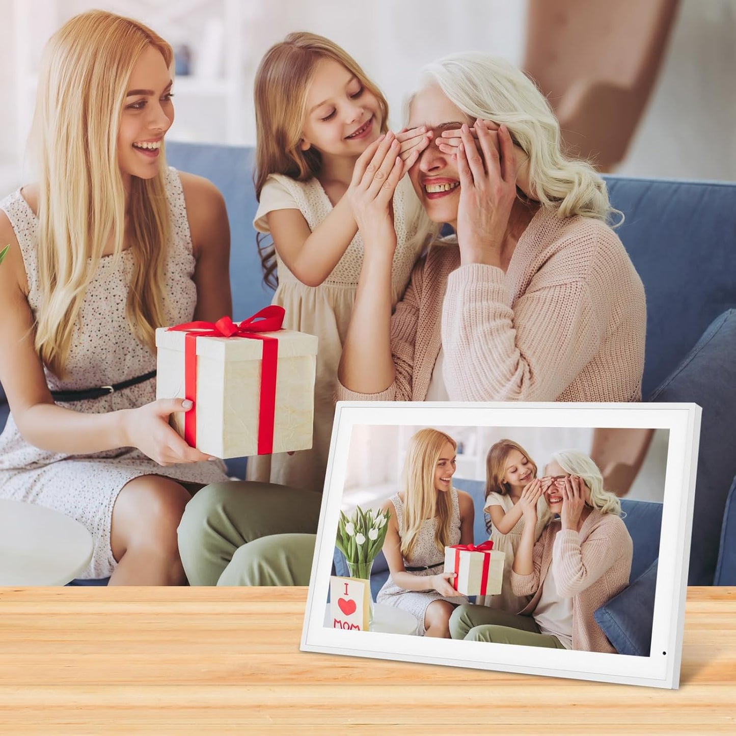 21.5 Inch Digital Calendar, Smart Electronic Calendar Planner & Chore Chart, IPS FHD 1920X1080 Wall Touch Screen Display for Family Schedules, Desk Stand Included, Wall Mountable - Share Photos/Videos