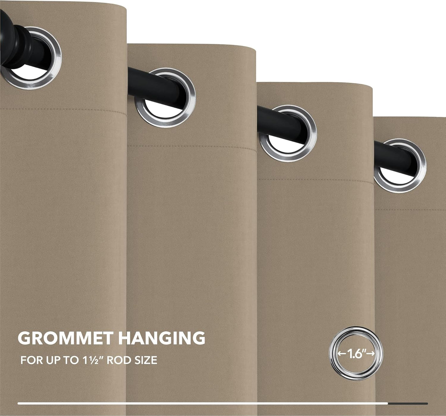 Room Divider Curtains for Office, Wide Blackout Curtain Screen for Bedroom, Thermal Curtains, Soundproof Drapes for Sliding Door, Theater (Khaki, 8.3Ft Wide X 7Ft Tall1 Panel)