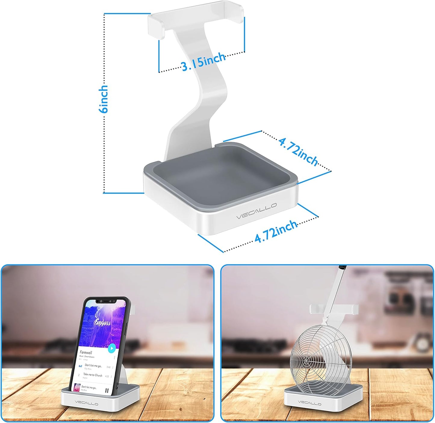 Pot Lid Holder, Pot Lid Organizer, Kitchen Organizer Rack Spoon Rest Rack Holder-Lid Stand for Utensils in Kitchen (White)