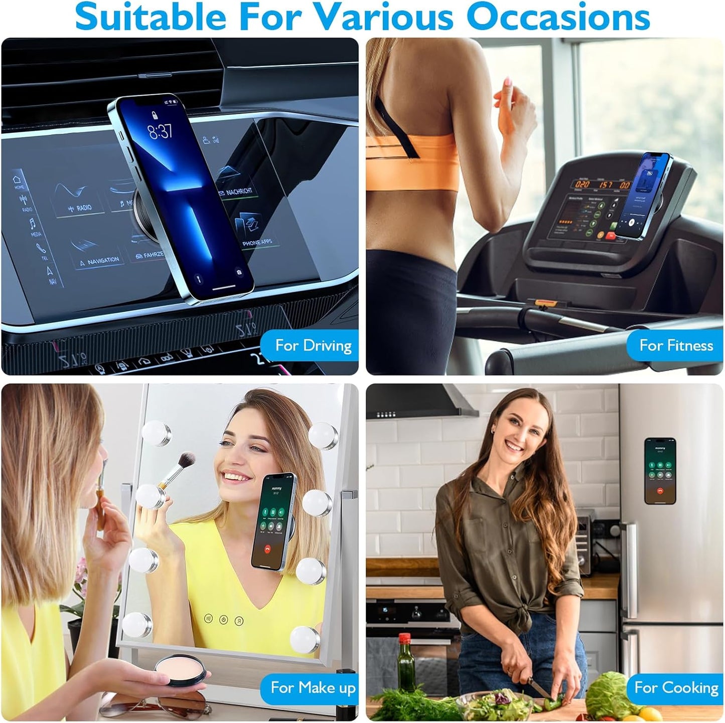 Electric Vacuum Magnetic Car Phone Mount, 360° Rotatable Car Suction Phone Mount, Vacuum Magnetic Phone Holder, Strong Suction for Car & All Smooth Surface,Compatible with All Phone Types (Black)