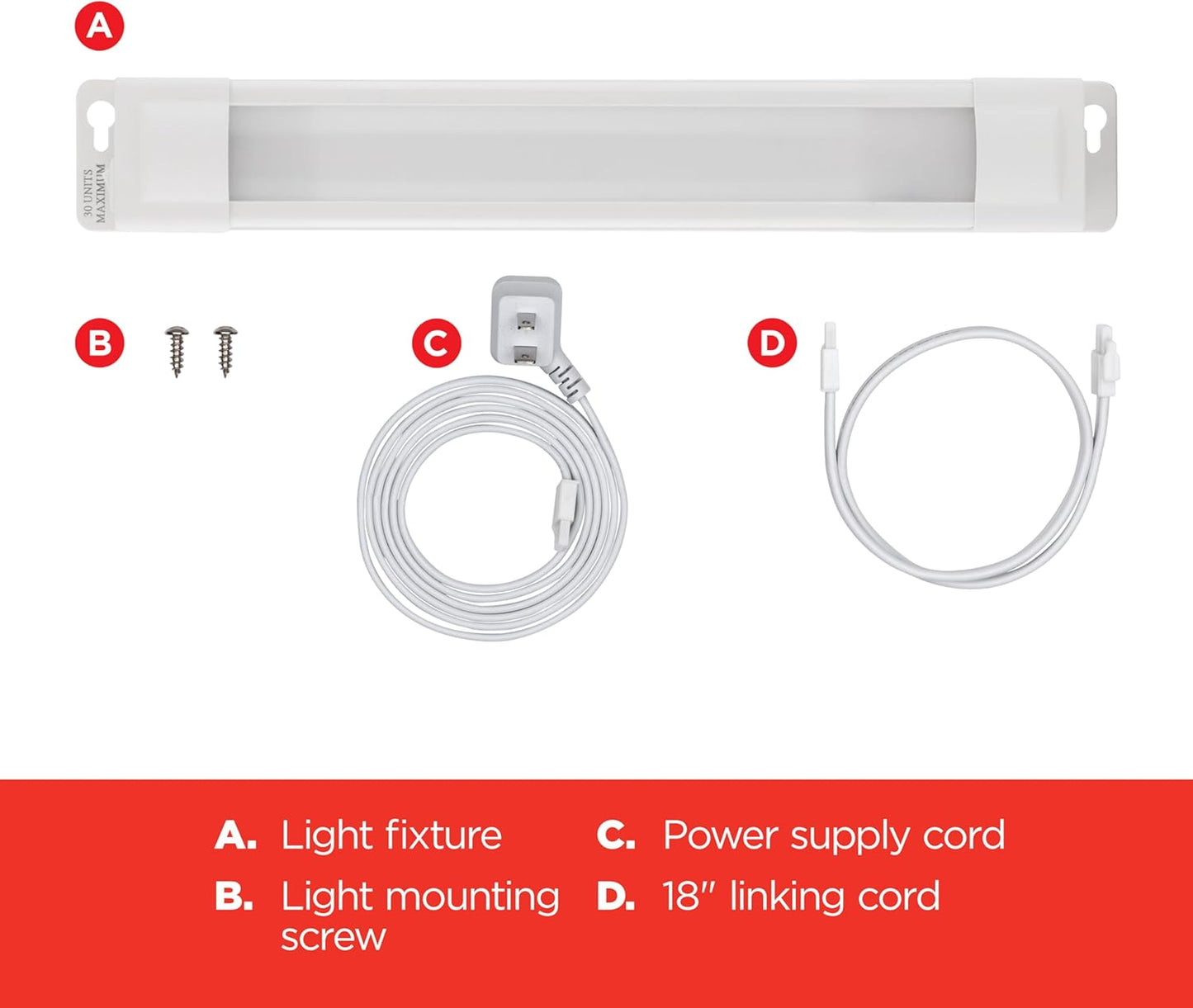 36 Inch Plug-In Linkable under Cabinet Lights, High/Low/Off, Warm White Light (2700K), LED under Cabinet Lighting, under Counter Lights for Kitchen, 44108