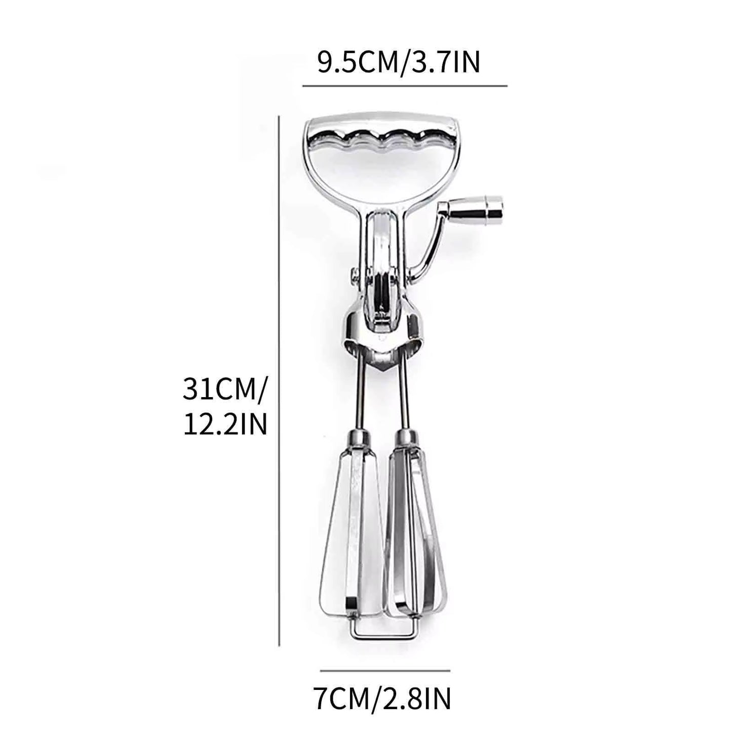 Kitchen Workout Mixer Egg Beater Classic Hand Crank Stainless Steel Handheld Egg Mixer Cook Tool Large Metal Spoons for Cooking