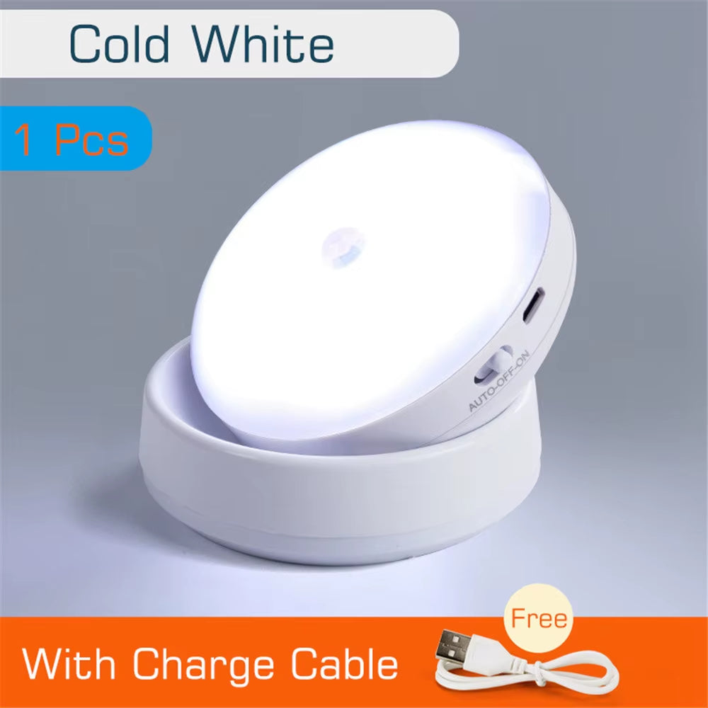 360 Rotated PIR Motion Sensor LED Night Light Wall Lamps Rechargeable under Cabinet Light Wireless Closet Night Lamp