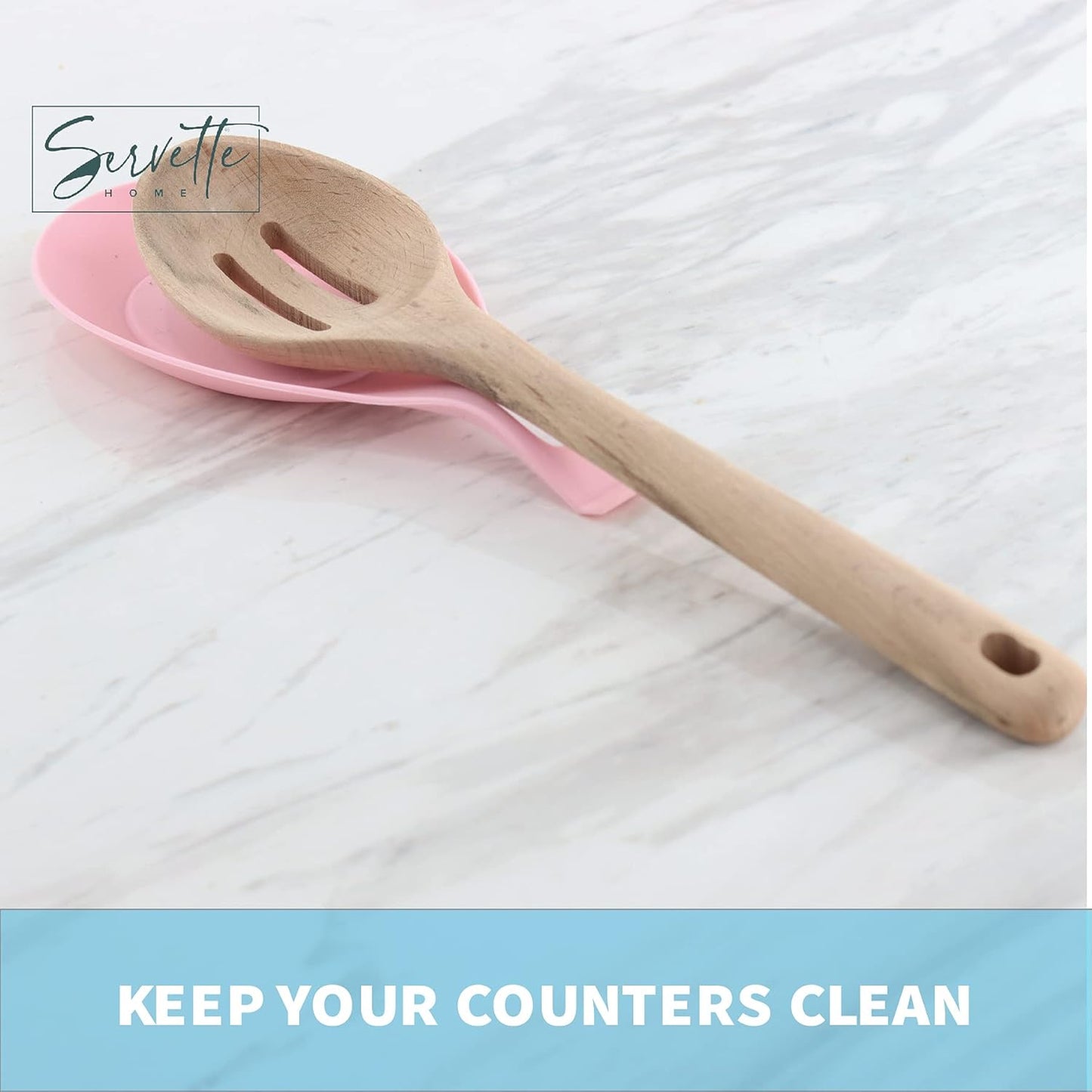 Round Silicone Spoon Rest & 4Oz Glass Salt and Pepper Shaker Set (Pink)