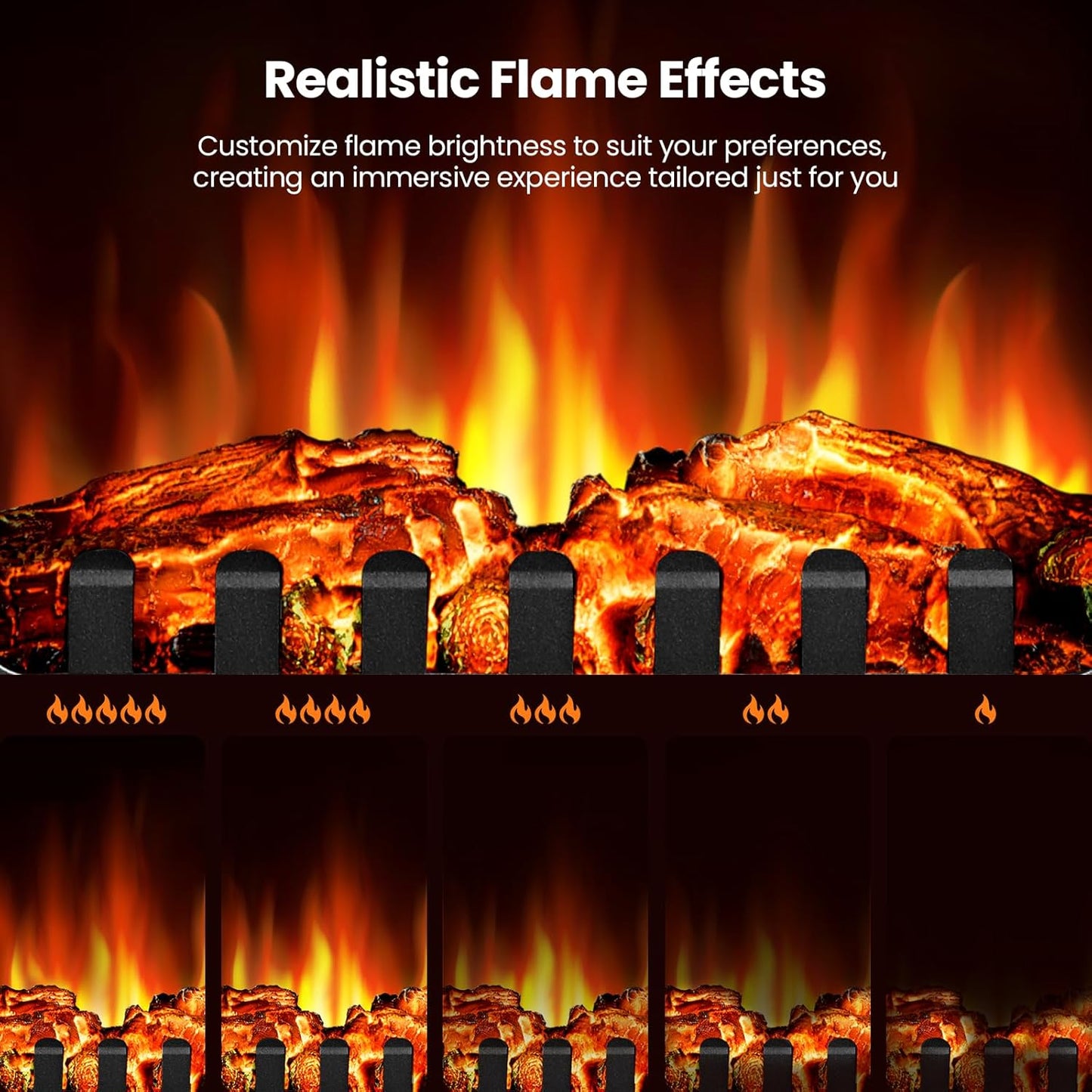 Electric Fireplace Stove,1500W Infrared Fireplace Heater with 3D Realistic Flame,Overheating Protection,16Inch Portable Freestanding Electric Fireplace for Indoor Use