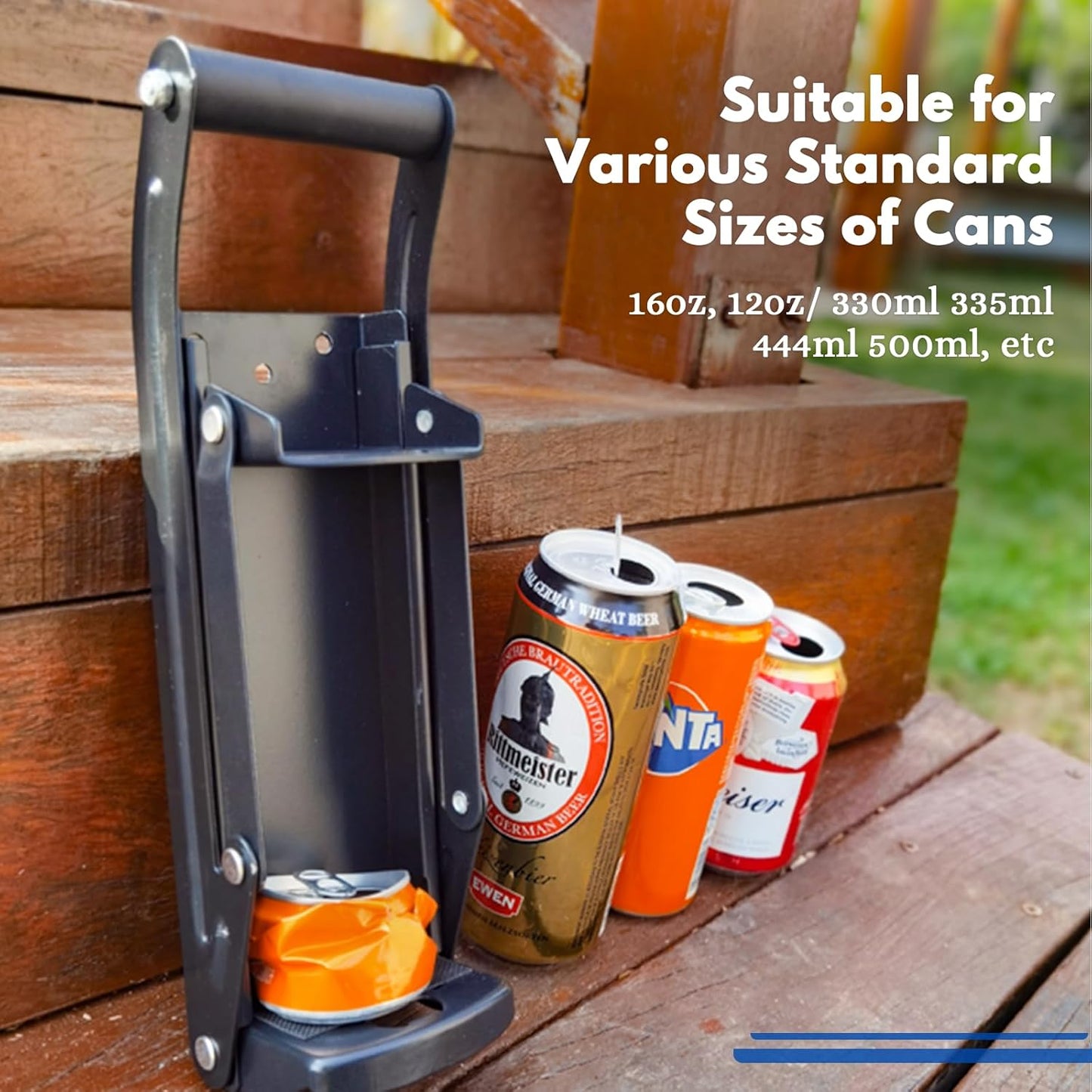 Can Crushers for Recycling, Aluminum Can Crusher for 16Oz & 12Oz Soda & Beer Can, Wall Mounted Can Smasher with Gloves