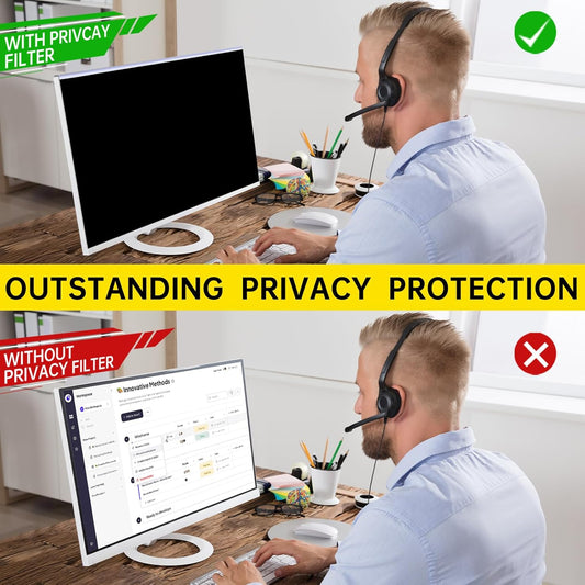 27 Inch Computer Privacy Screen for 16:9 Computer Monitor, Anti-Blue Light Monitor Privacy Screen Filter, Anti-Uv Computer Screen Privacy Shield, Hanging Type