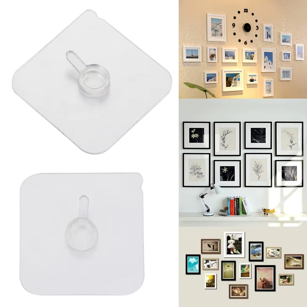 1 Pack Seamless Strong Self Adhesive Hook Holder NEW Photo Frame Painting Picture Poster Clock No Drill Wall Hanger Hanging Kits