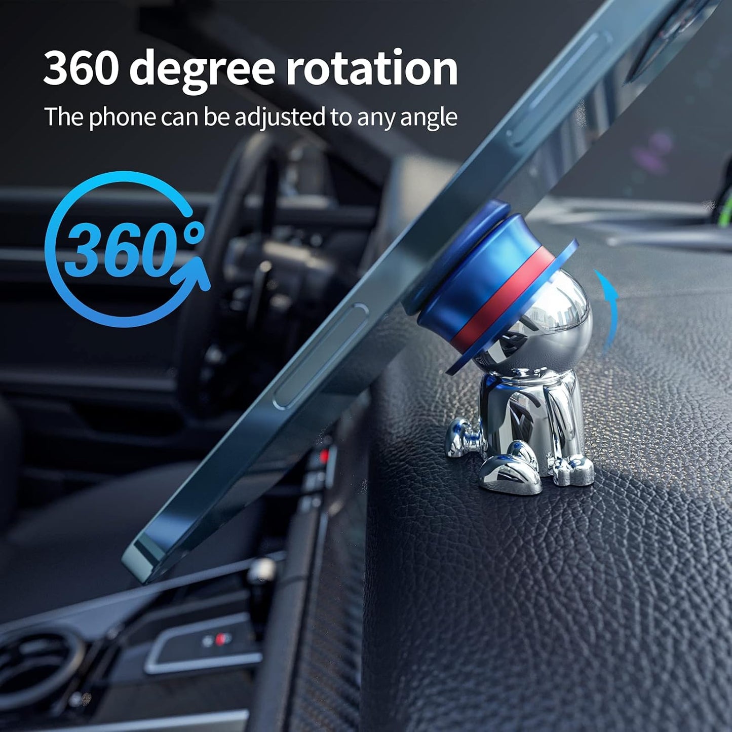 Magnetic Phone Mount, Universal Dashboard Car Phone Holder Mount, 360° Rotation Super Strong Magnetic Phone Holder for Car Compatible with All Cell Phones Hands Free Phone Mount for Car(Blue)…