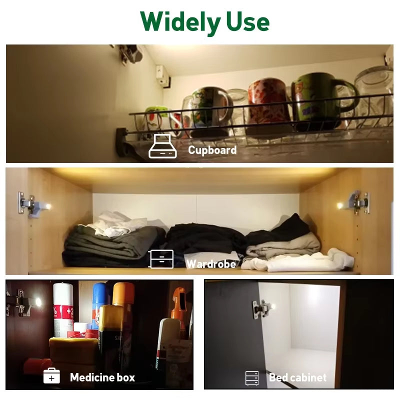 Goodland LED under Cabinet Light Universal Wardrobe Light Sensor Led Armario Inner Hinge Lamp for Cupboard Closet Kitchen