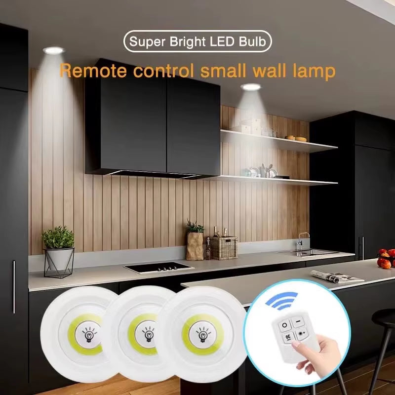 Dimmable LED under Cabinet Light with Remote Control Battery Operated LED Closets Lights Wardrobe Bathroom Lighting Night Light