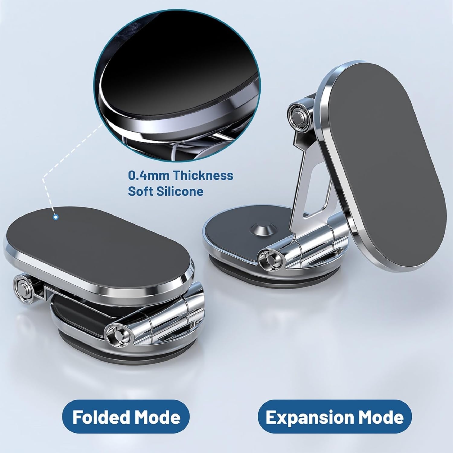 Magnetic Phone Holder for Car Upgrade Foldable 8X Strong Magnetic Phone Mount Multi-Functional 720°Rotation Magnet Cell Phone Mount for All Smartphones (Magnetic Black)