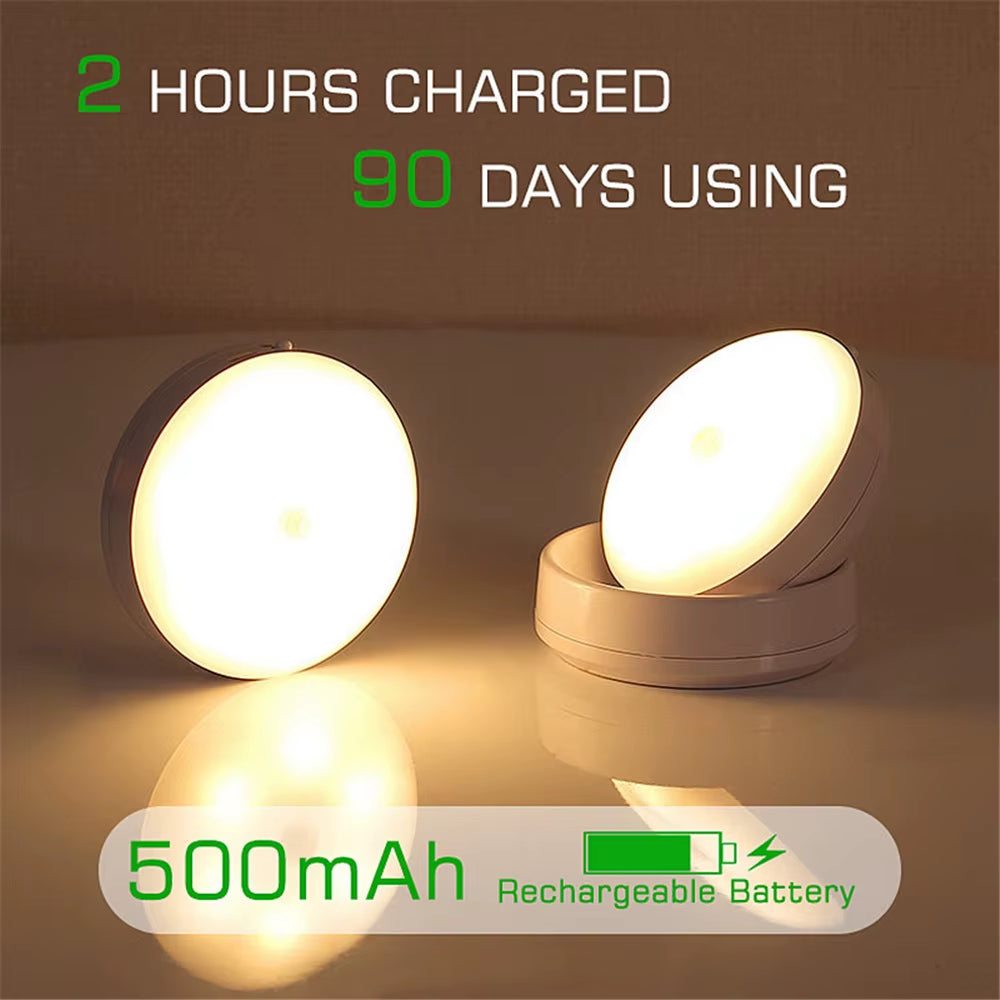 360 Rotated PIR Motion Sensor LED Night Light Wall Lamps Rechargeable under Cabinet Light Wireless Closet Night Lamp