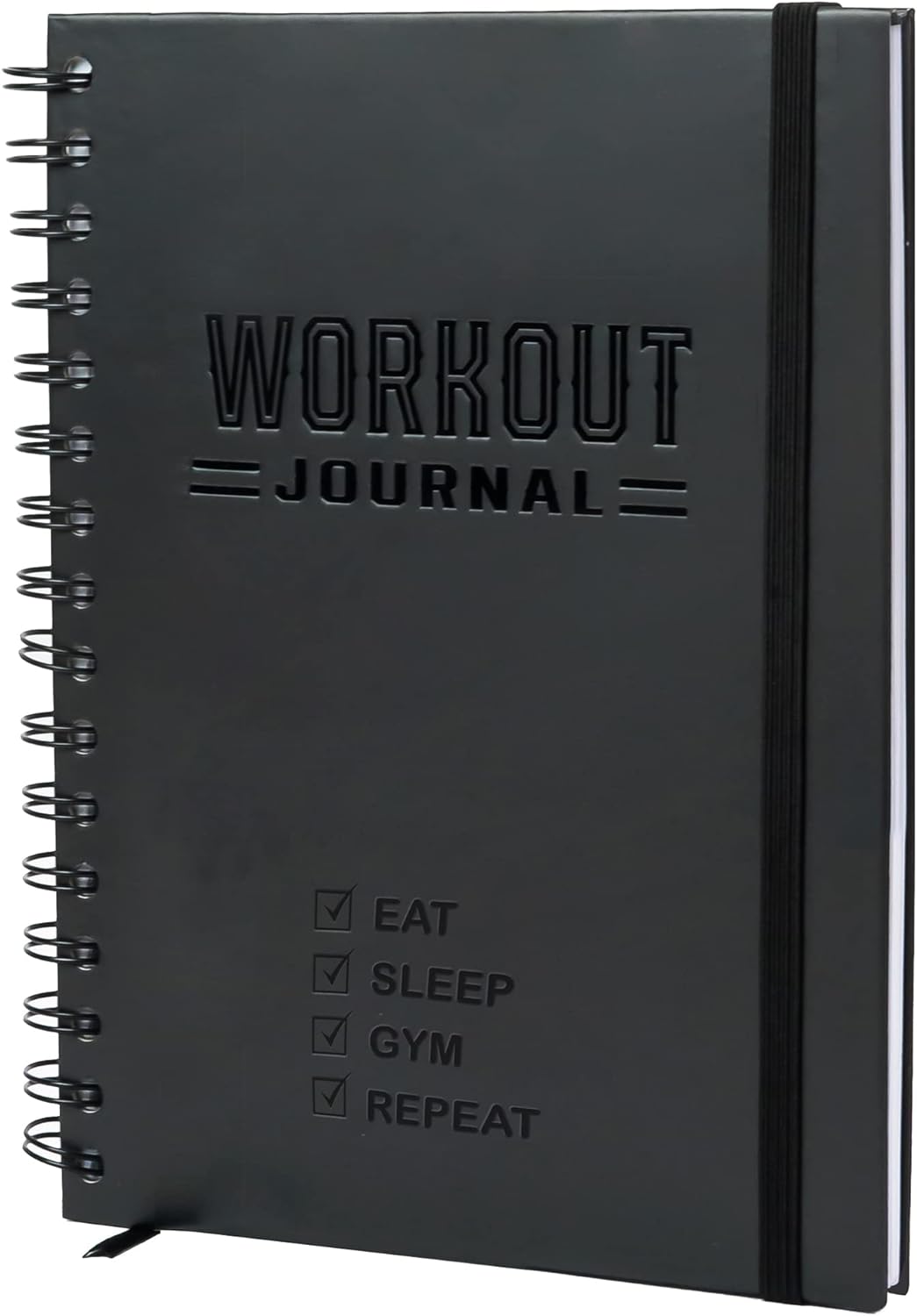 Hardcover Fitness Journal Workout Planner for Men & Women - A5(5.7" X 8.3") Sturdy Workout Log Book to Track Gym & Home Workouts