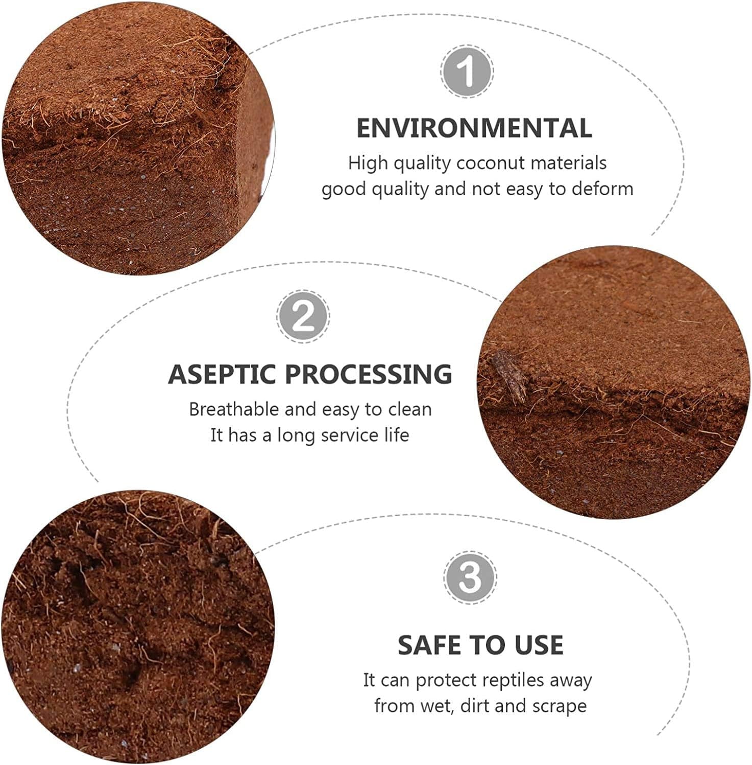 Coco Coir Bricks for Plants - Compressed Coconut Fiber Substrate Plant Soil for Vegetables Flowers Berries Planting, Reptile Bedding(6 Pack)