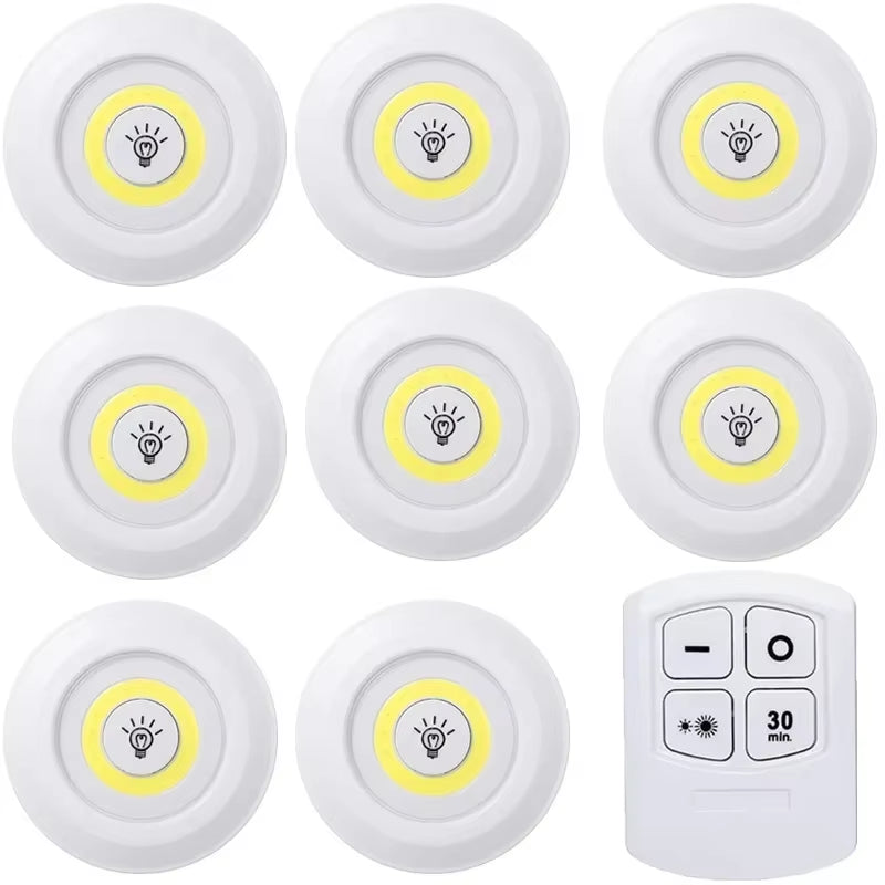 Dimmable LED under Cabinet Light with Remote Control Battery Operated LED Closets Lights Wardrobe Bathroom Lighting Night Light