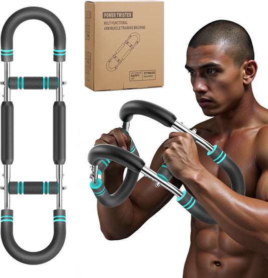 Twister Arm Trainer, Adjustable Resistance Chest Workout Equipment,Forearm Power Exercise Bar , Pectoralis Spinalis Device, Portable Detachable Design