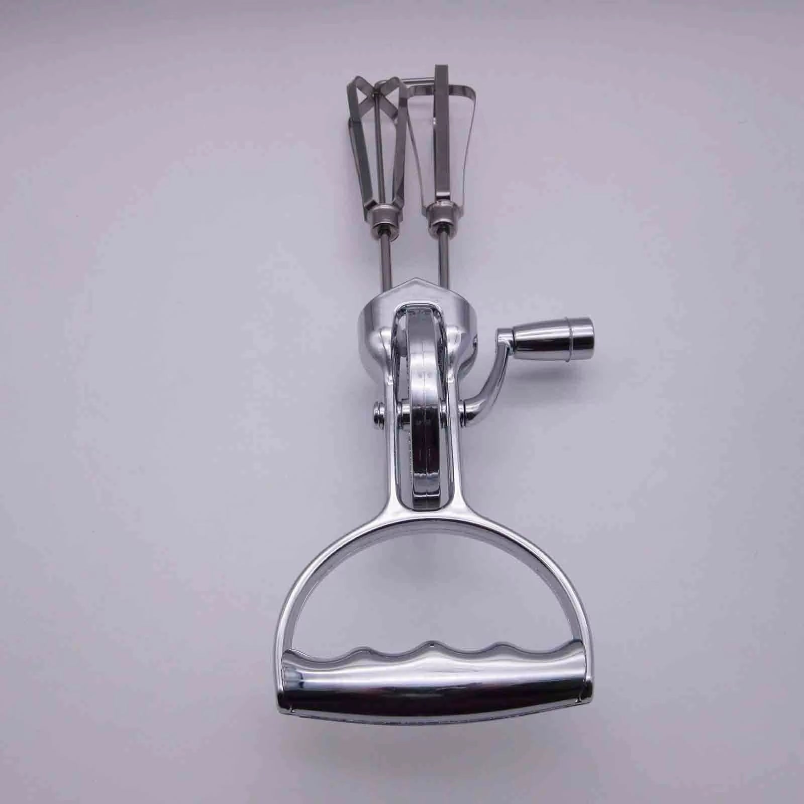 Kitchen Workout Mixer Egg Beater Classic Hand Crank Stainless Steel Handheld Egg Mixer Cook Tool Large Metal Spoons for Cooking
