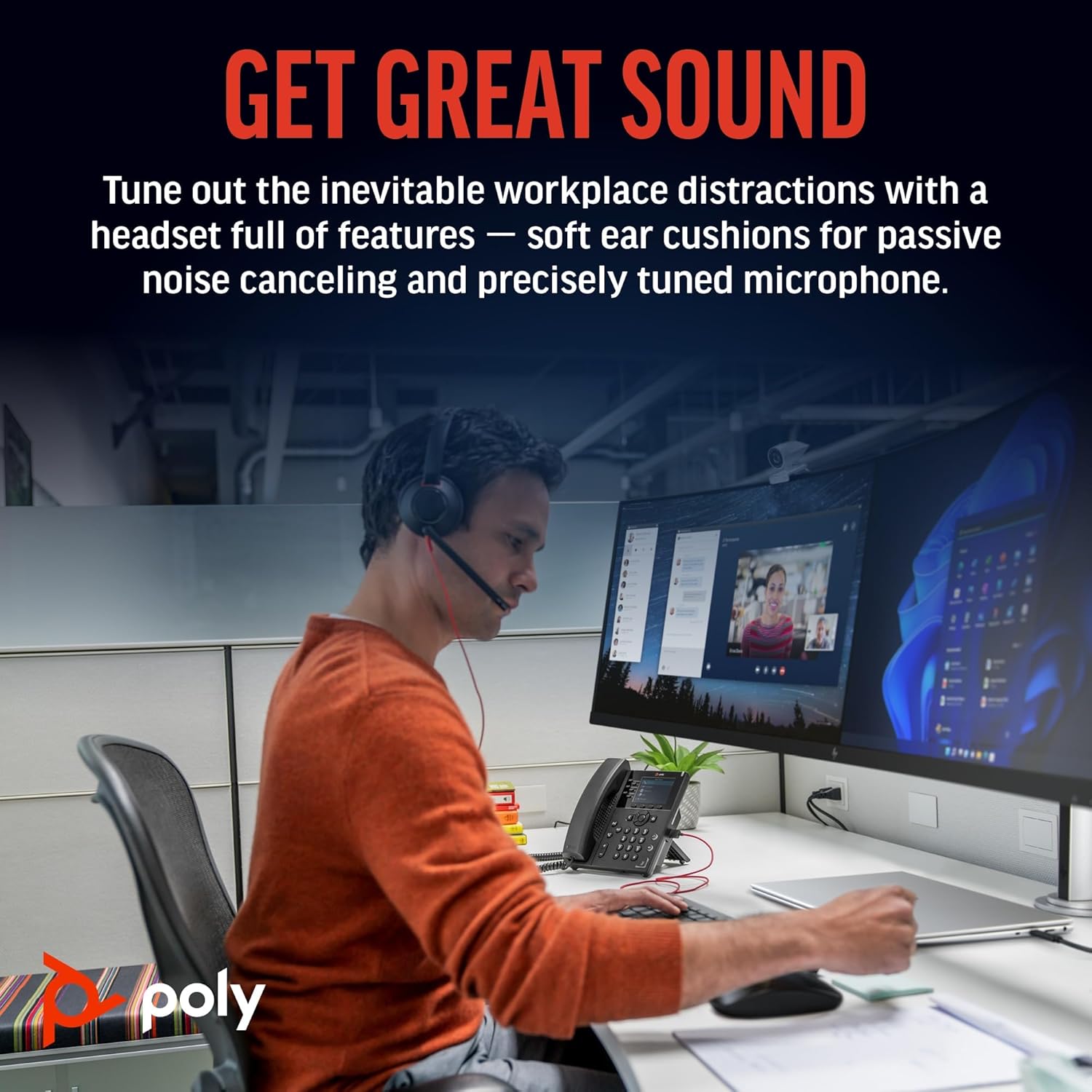 Poly Blackwire 5220 Stereo USB-C Headset + 3.5Mm Plug + USB-C/A Adapter