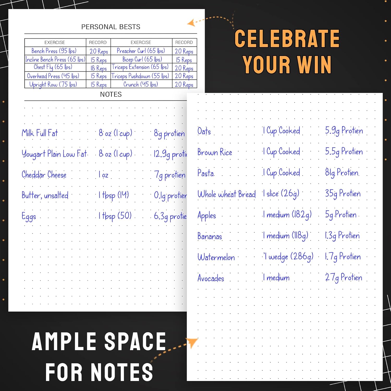 Hardcover Fitness Journal Workout Planner for Men & Women - A5(5.7" X 8.3") Sturdy Workout Log Book to Track Gym & Home Workouts