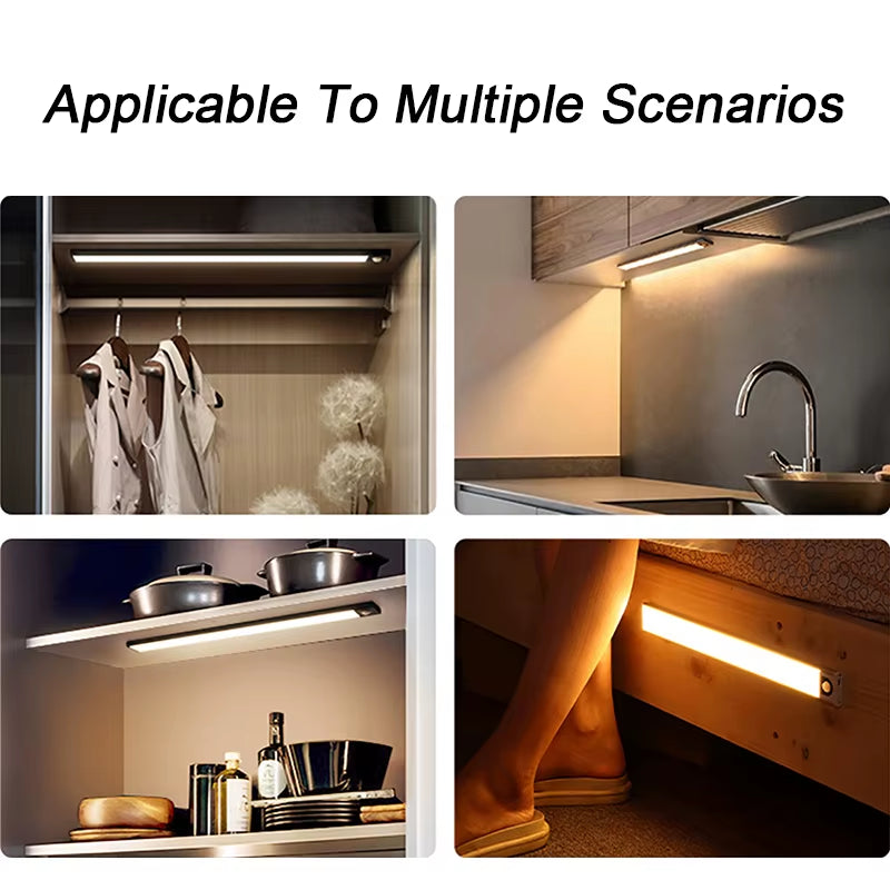 Night Light Led Light under Cabinet Light Motion Sensor Closet Light Cabinet USB Rechargeable Kitchen Lighting Lamp