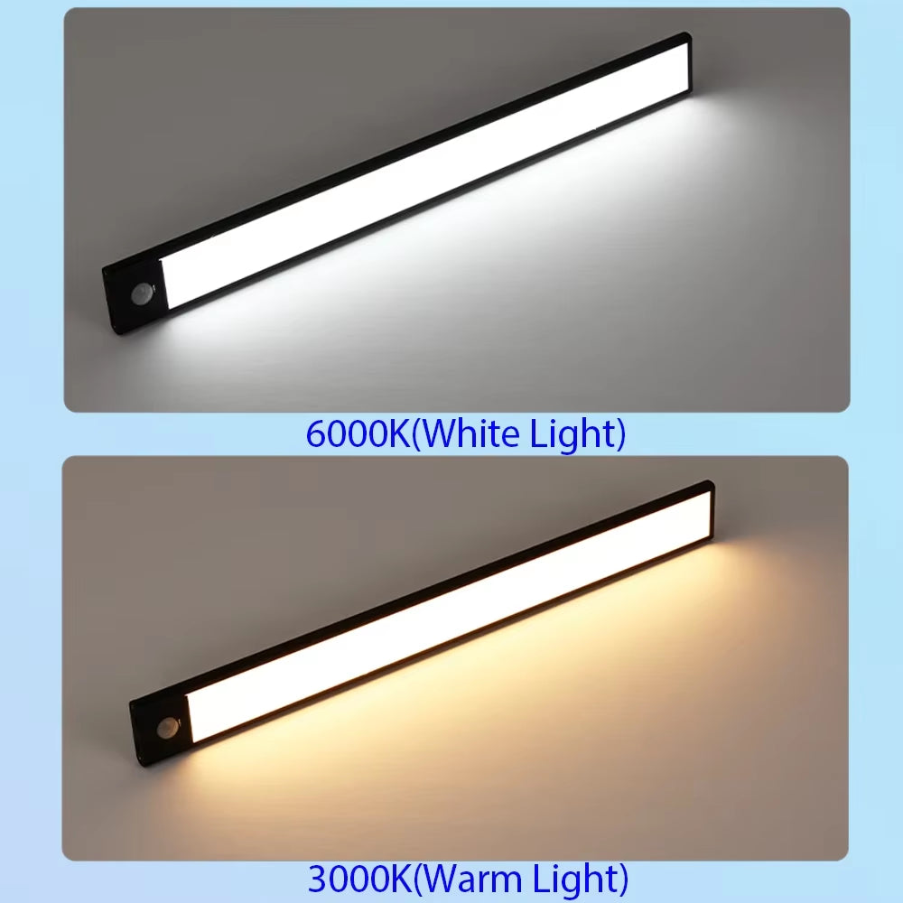 LED Motion Sensor Light Night Light Wireless USB under Cabinet Light for Kitchen Cabinet Bedroom Wardrobe Sensor Indoor Lighting