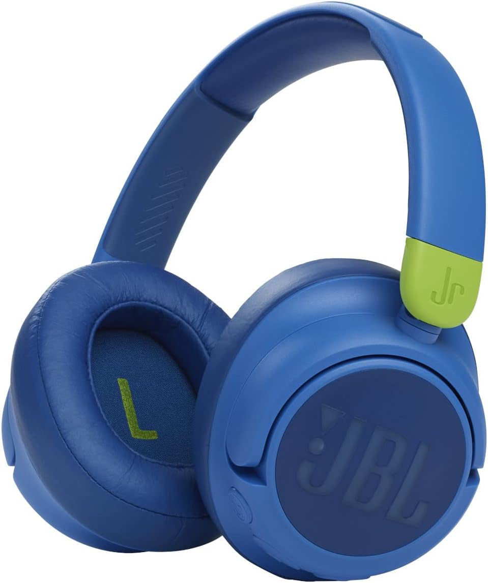 JR 460 NC Over-Ear Wireless Headphones for Children with Sound Safe Technology and Lightweight Padded Design, Blue
