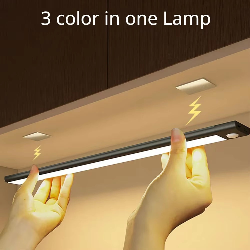 LED Motion Sensor Light Night Light Wireless USB under Cabinet Light for Kitchen Cabinet Bedroom Wardrobe Sensor Indoor Lighting