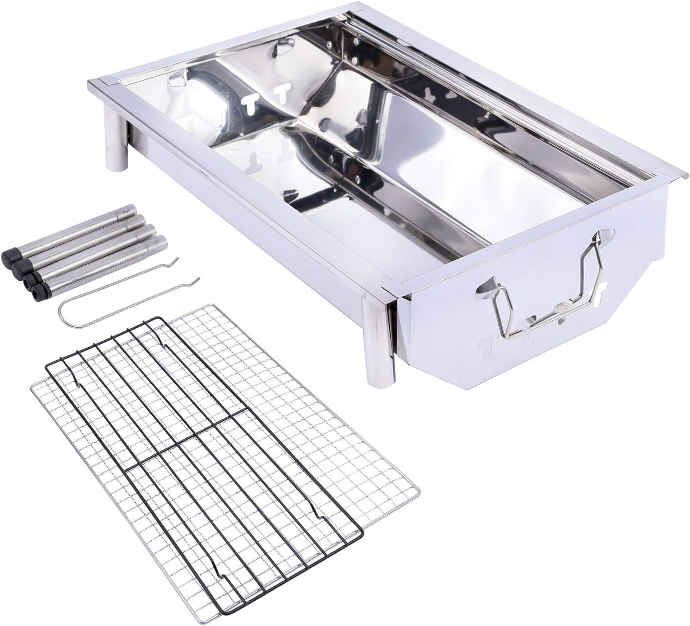 Foldable Charcoal Grill Barbecue, Portable Stainless Steel BBQ Grill Small Camping Grill for Outdoor Picnic Camping Cooking