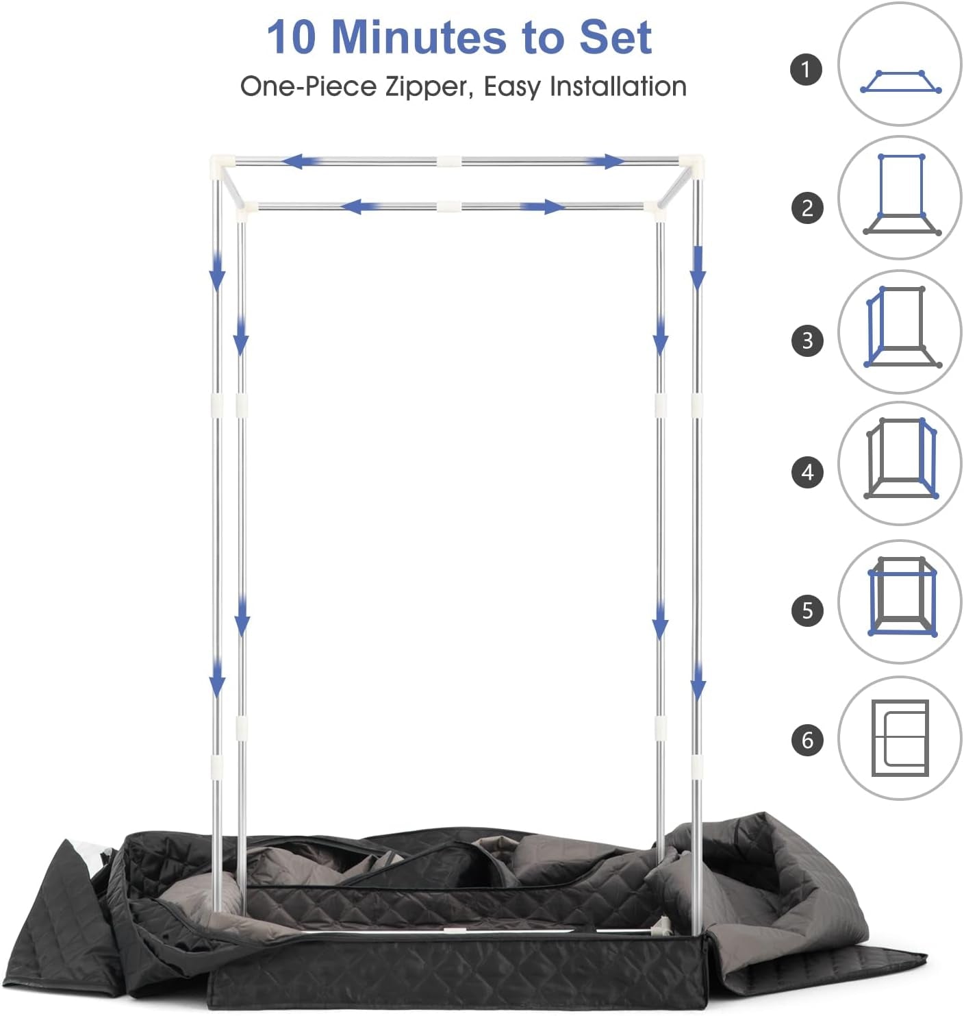 Portable Steam Sauna for Home, Full Size Personal Steam Room Sauna Box Kit with 2.6L 1000W Steam Generator, Remote Control, Indoor Sauna Tent for Home Spa Relaxation (39.3'' X 31.5''X 67'')