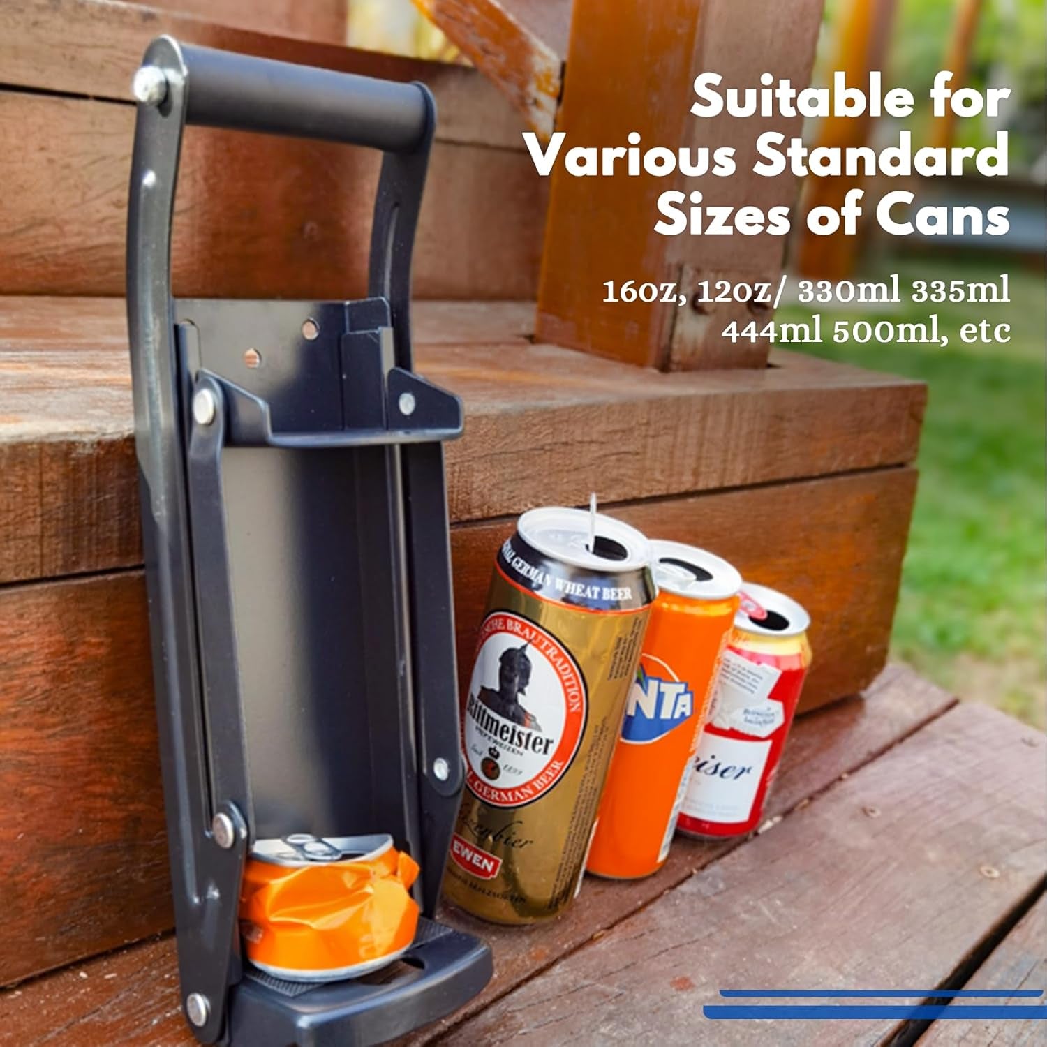 Can Crushers for Recycling, Aluminum Can Crusher for 16Oz & 12Oz Soda & Beer Can, Wall Mounted Can Smasher with Gloves
