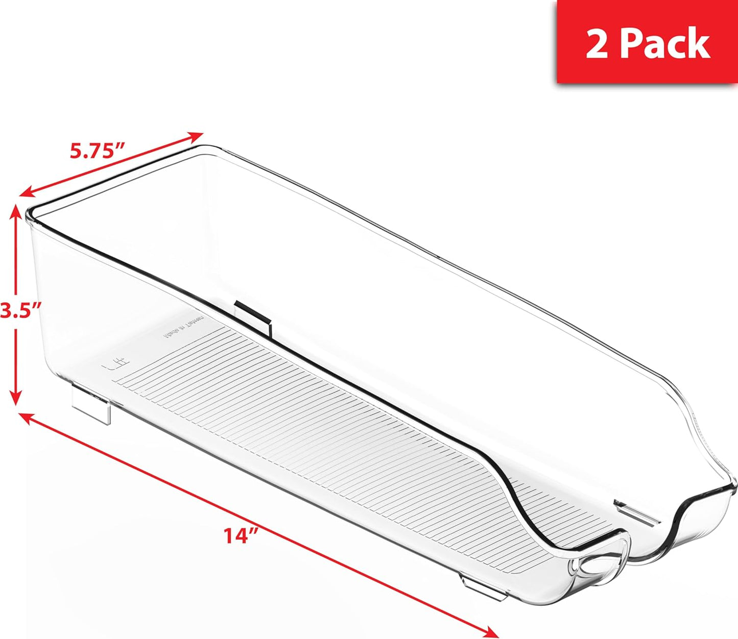 Soda Can Organizer for Pantry / Refrigerator, Clear, Set of 2