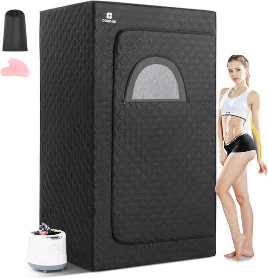 Portable Steam Sauna for Home, Full Size Personal Steam Room Sauna Box Kit with 2.6L 1000W Steam Generator, Remote Control, Indoor Sauna Tent for Home Spa Relaxation (39.3'' X 31.5''X 67'')