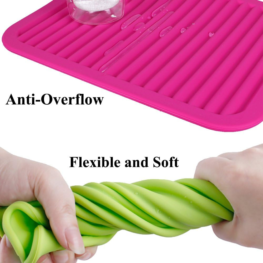 Silicone Trivets - 9" X 12" Silicone Potholder [2 Set ] Silicone Pot Holders - Spoon Rest - Kitchen Table Mat - Hot Pads - Large Coasters (Peppermint Green)
