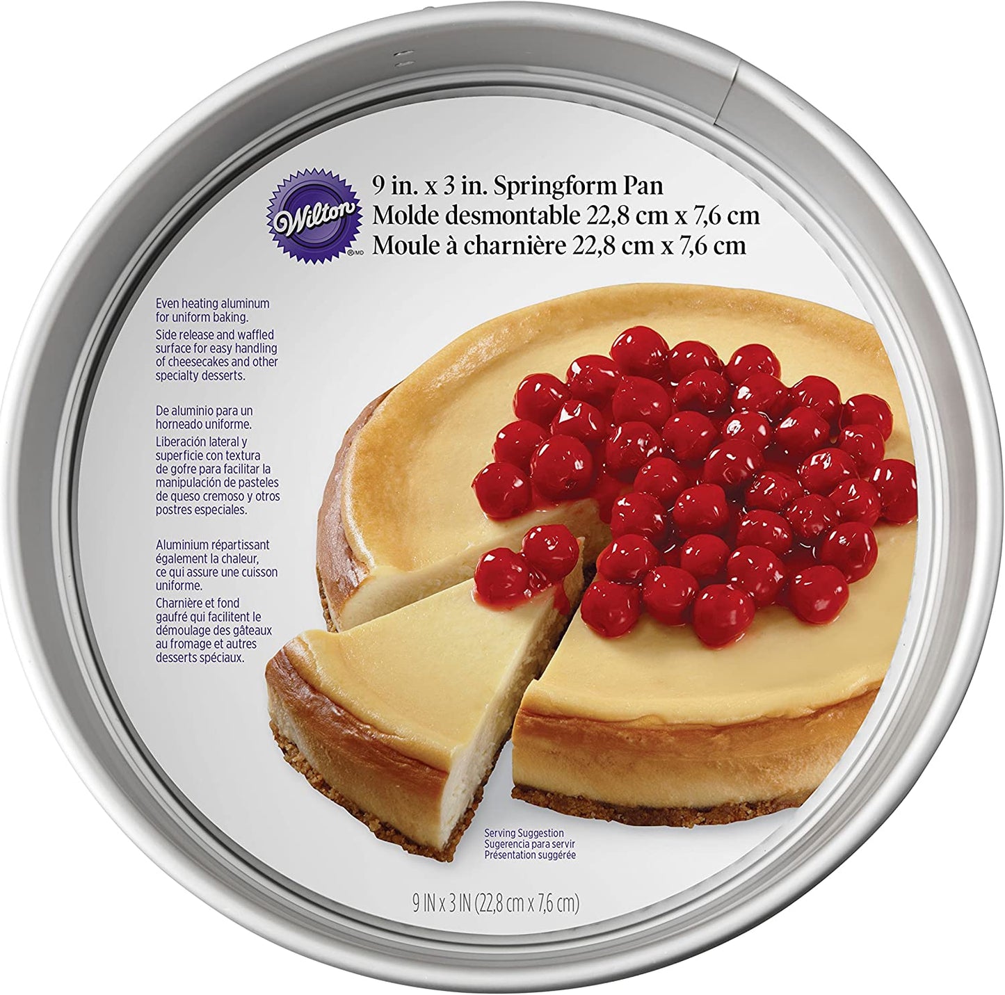 Springform Pan, 9-Inch round Aluminum Pan for Cheesecakes and Pizza