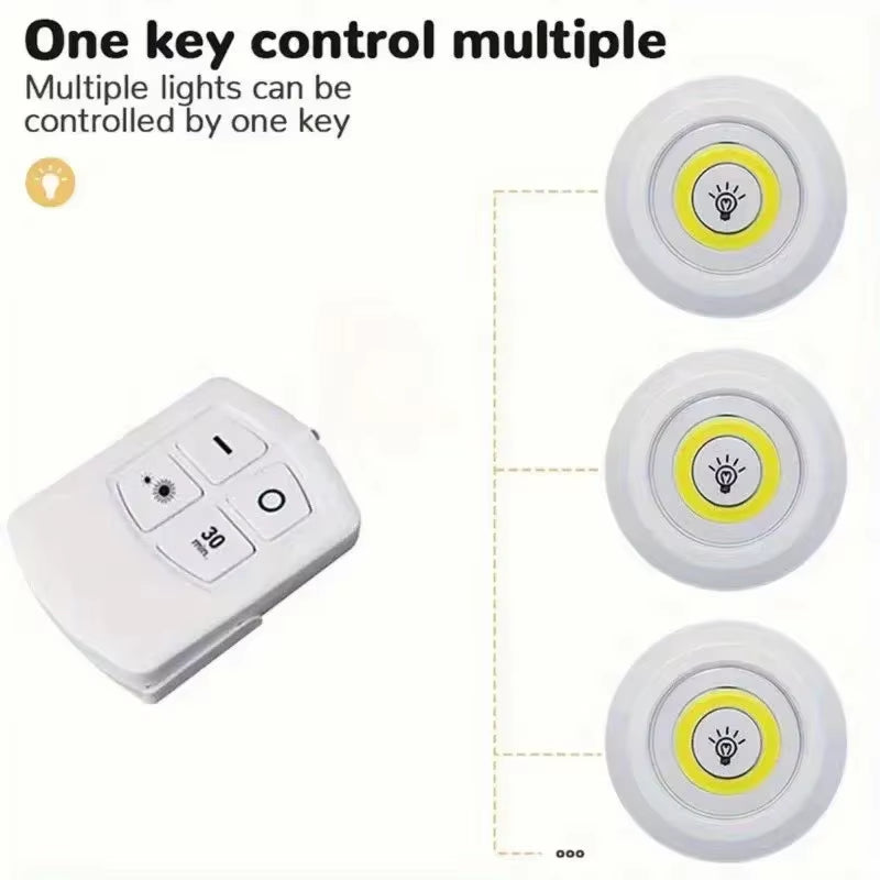 Dimmable LED under Cabinet Light with Remote Control Battery Operated LED Closets Lights Wardrobe Bathroom Lighting Night Light