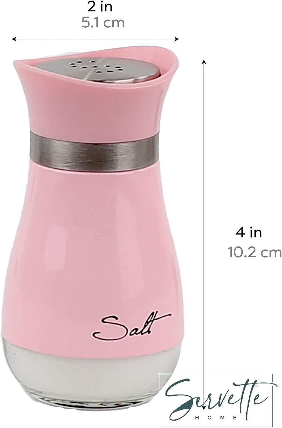 Round Silicone Spoon Rest & 4Oz Glass Salt and Pepper Shaker Set (Pink)